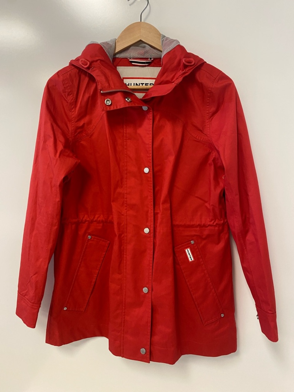 Hunter Red Hooded Trench Coat